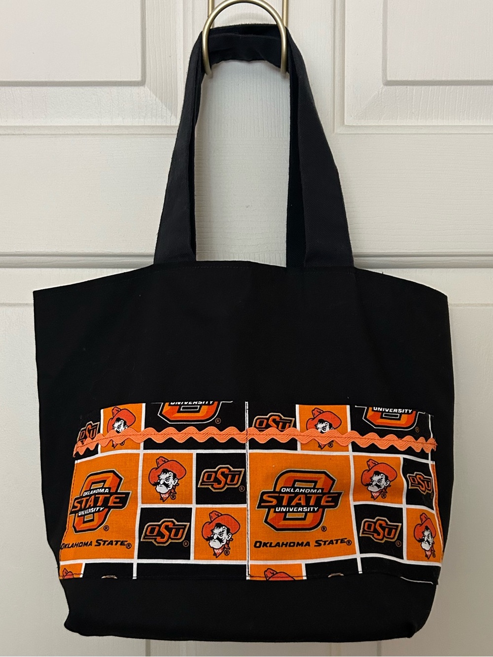 Handmade Oklahoma State University Cowboys tote handbag